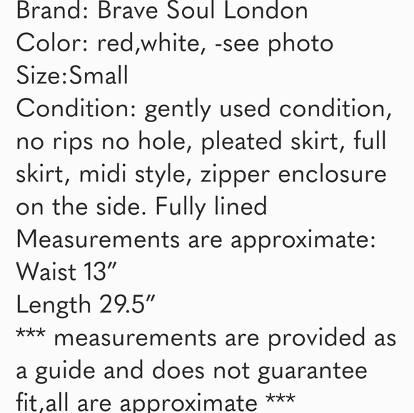 Red Pleated Skirt Size Small - Picture 6 of 6